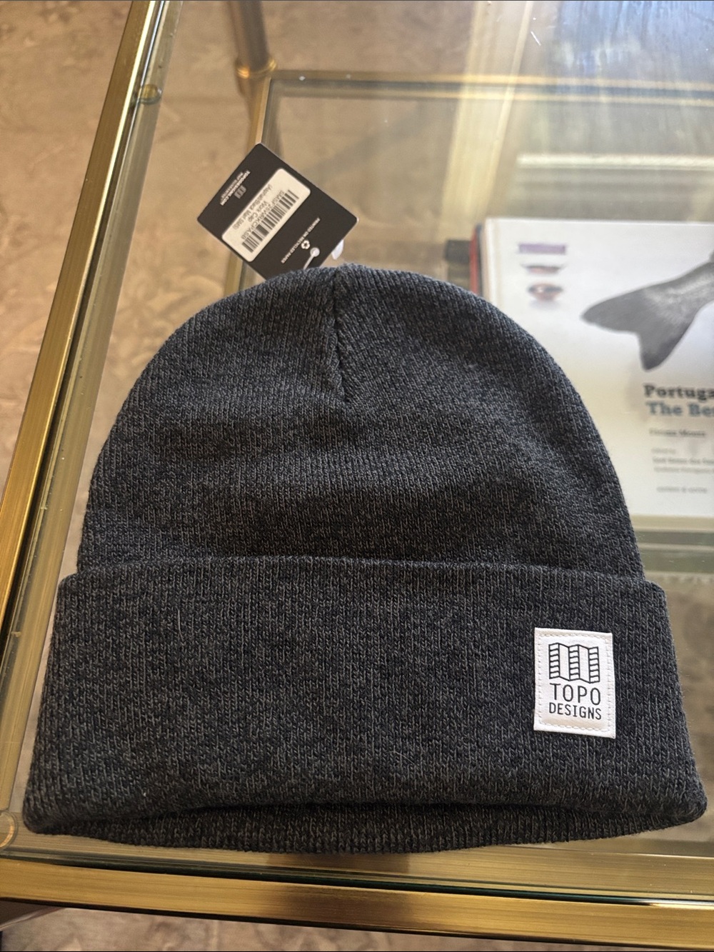 Topo Designs Charcoal Knit Cuffed Beanie